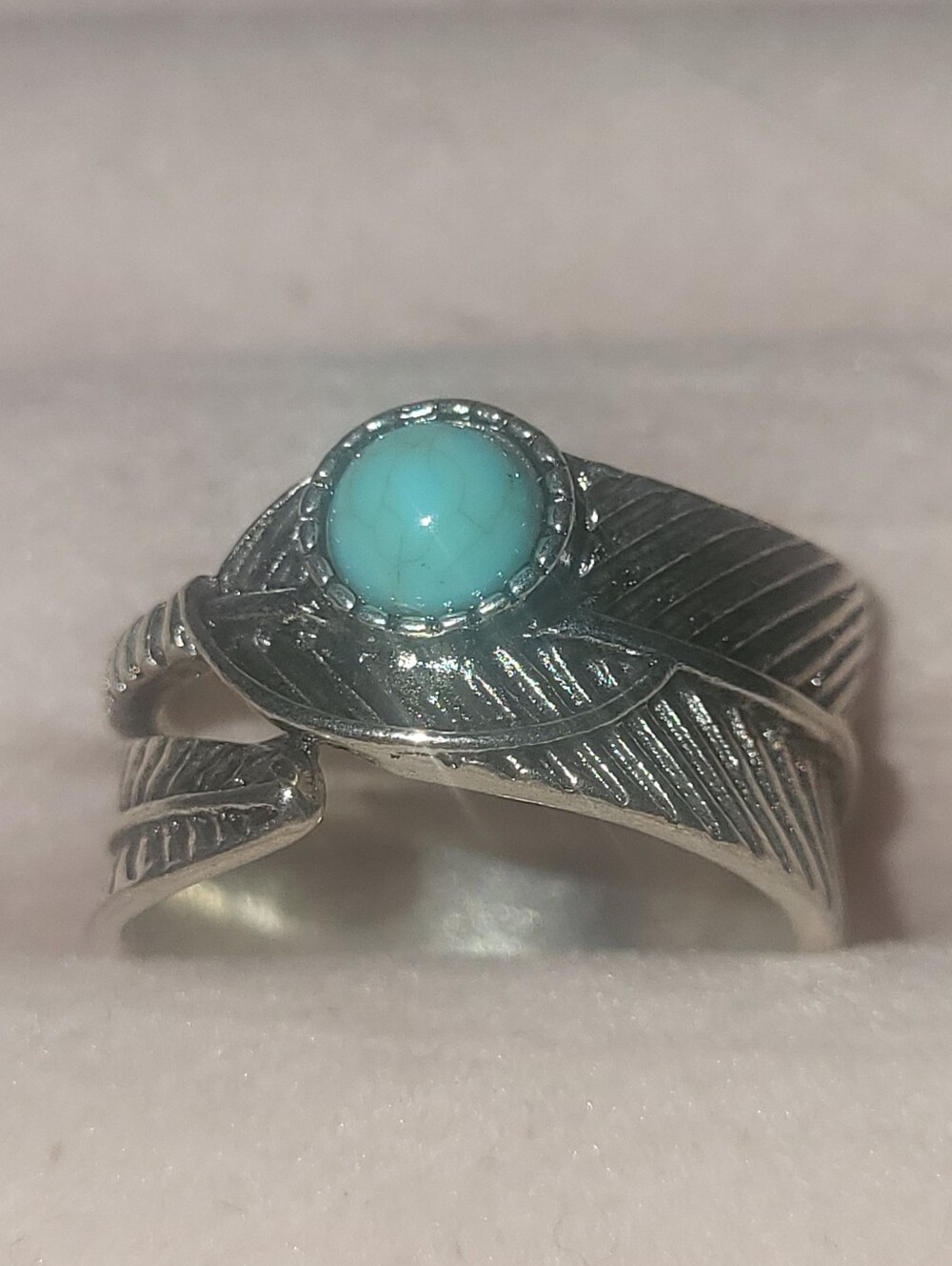 Vintage Southwestern Style Feather Ring Band